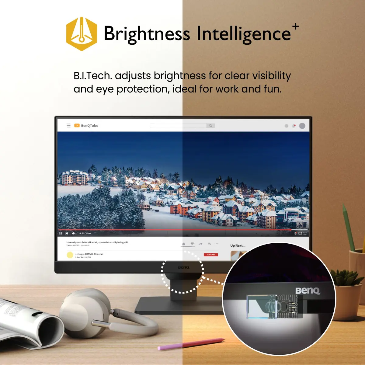 BenQ GW2490 24" Monitor 100Hz FHD IPS Eye-Care Tech VESA Mount Thin Bezel Low Blue Light - view 2
