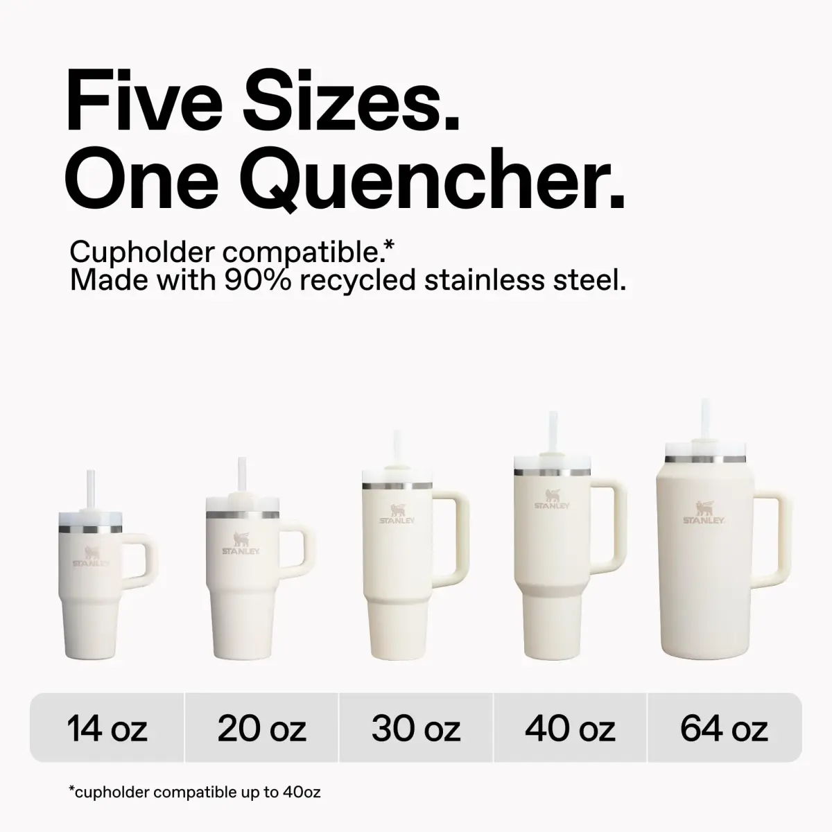 STANLEY Quencher H2.0 FlowState Tumbler 1893ml (64 oz) Cream 2.0 | Keeps Drinks Cold for Hours - view 3