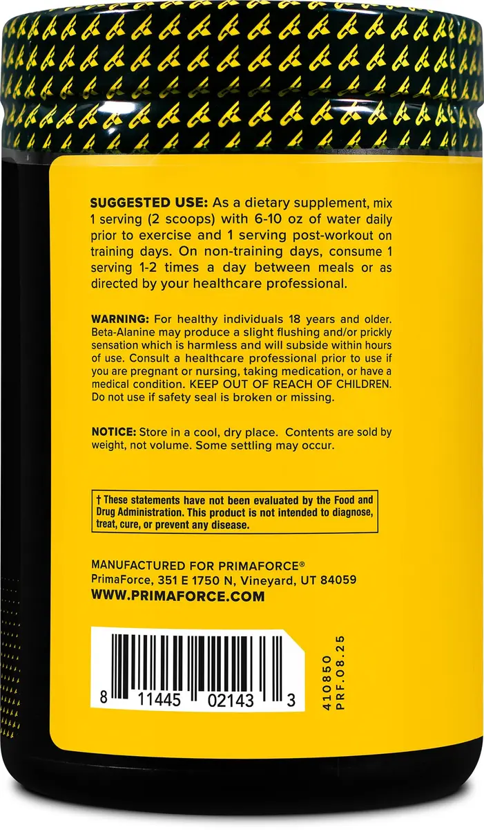 Primaforce Beta Alanine Powder 500 Grams (226.8 g) Unflavored | Workout Endurance & Recovery Support - view 3