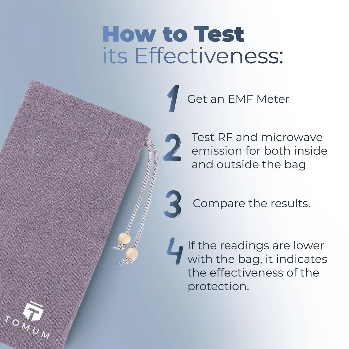 TOMUM EMF Shield Sleeve for Cell Phone | EMF Protection Smartphone Pouch (Grey) | 8" x 4" - view 7