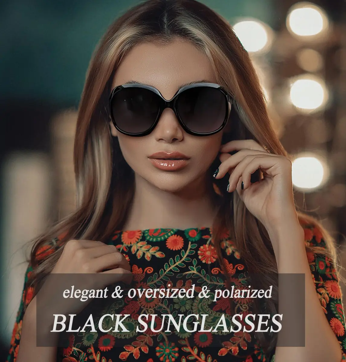 Joopin Oversized Butterfly Sunglasses for Women - D14 Black & Wine Red Frame, Polarized UV400 Protection - view 3