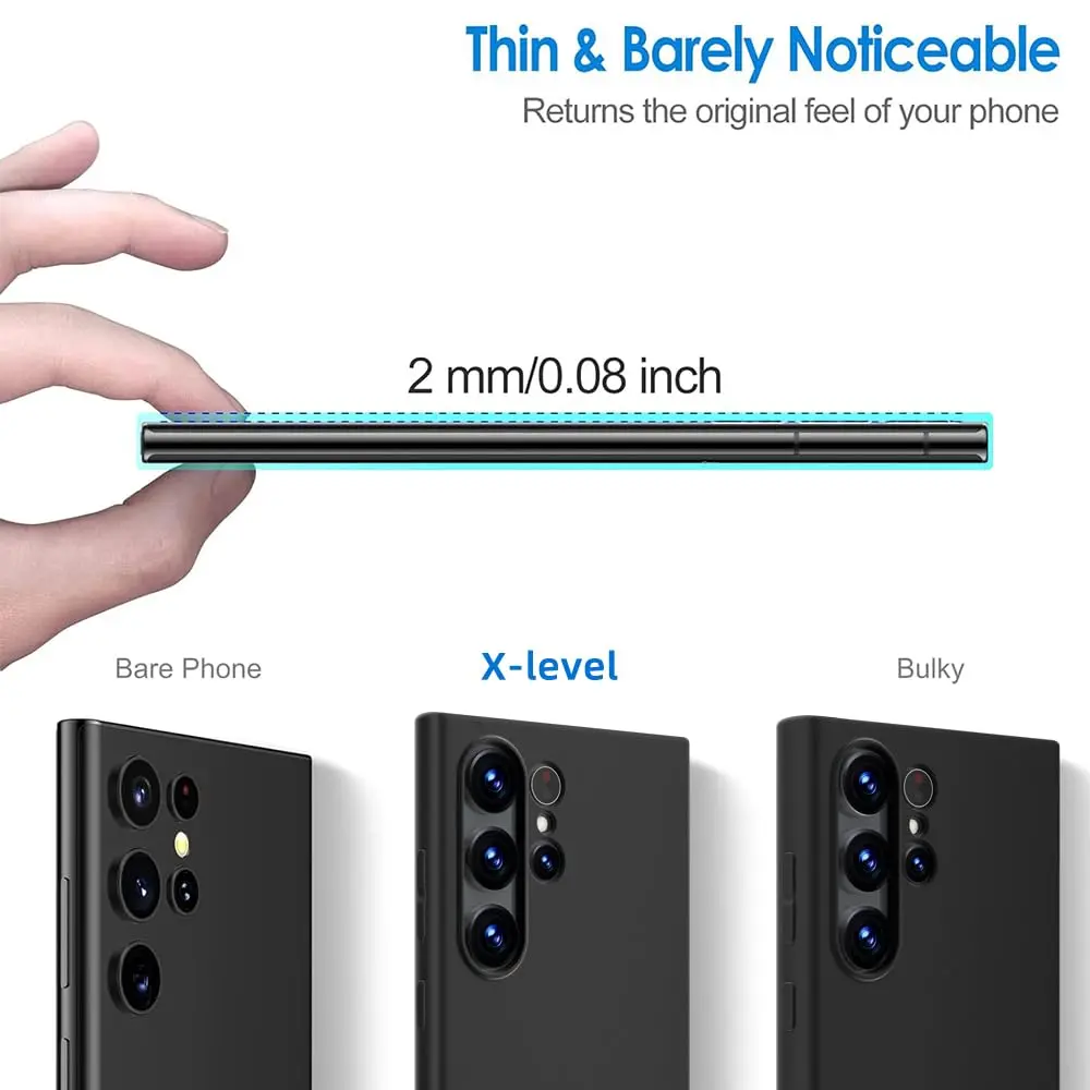 X-level Slim Fit Case for Samsung Galaxy S24 Ultra, Black | Ultra-Thin Lightweight Protection - view 6