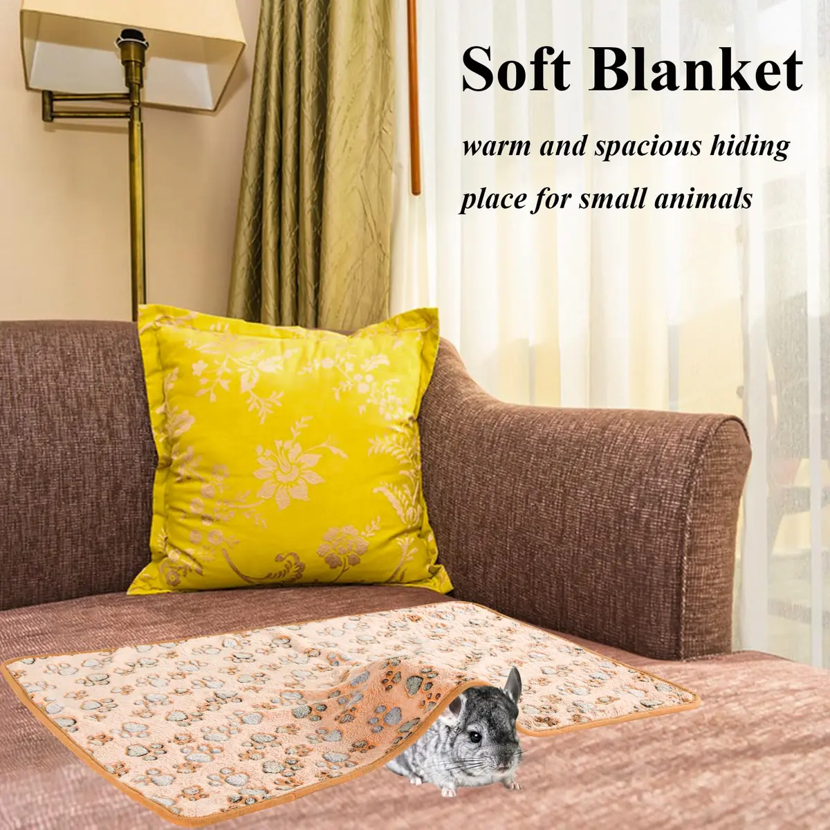 Grddaef Plush Flannel Guinea Pig Blanket 76x51cm (30x20 Inch) 4-Pack | Cozy, Washable, Waterproof Small Animal Bedding - view 5