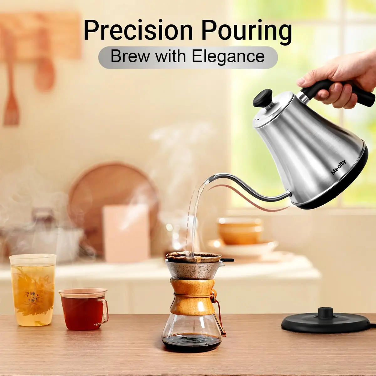 Mecity Gooseneck Electric Kettle 0.8L (27 fl oz) | Precision Pouring for Coffee & Tea - view 3