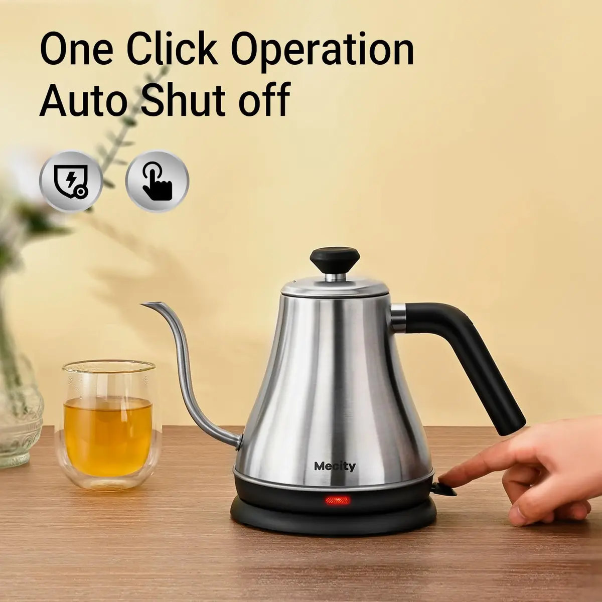 Mecity Gooseneck Electric Kettle 0.8L (27 fl oz) | Precision Pouring for Coffee & Tea - view 4