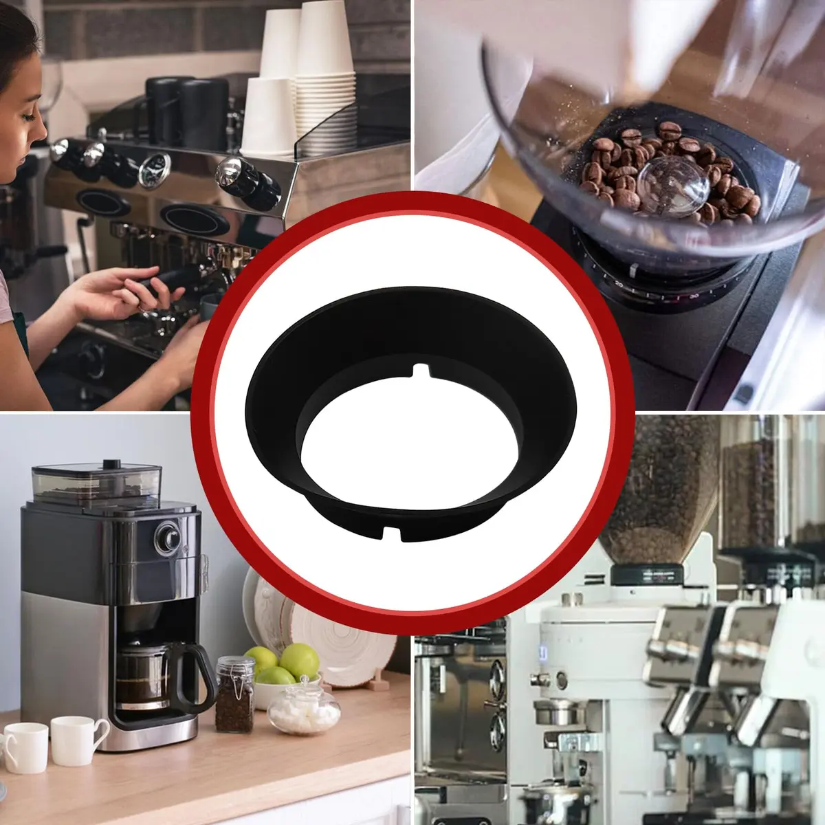 FixlyFido Silicone Gasket Replacement for Baratza Encore & Virtuoso Grinders - 3 Pcs | Prevents Ground Escapes - view 7