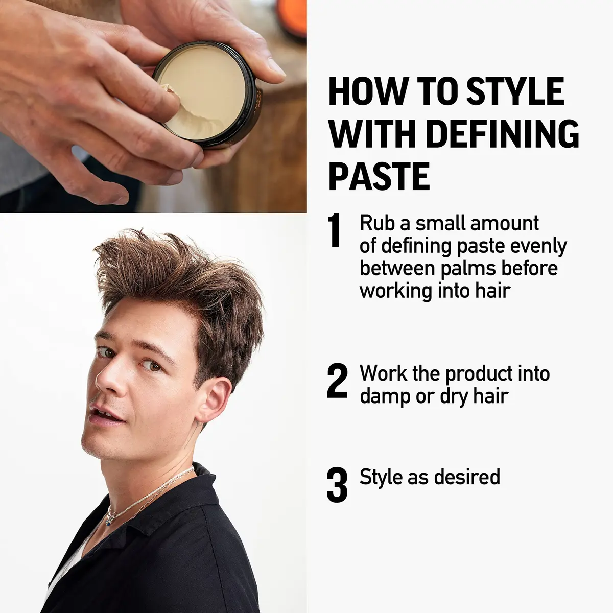 AMERICAN CREW Men's Hair Defining Paste (Old Version) 170g (6 Oz) | Medium Hold, Low Shine, Texturizing Hair Gel - view 6
