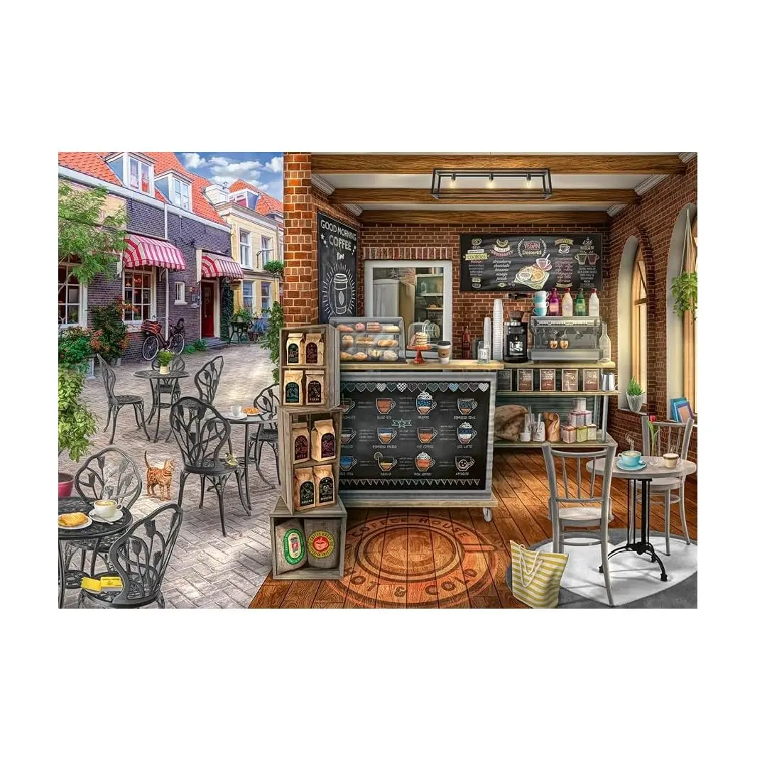 Ravensburger Quaint Cafe 1000 Piece Jigsaw Puzzle for Adults | Handcrafted Germany, Perfect Fit, Captivating Cafe Scene - view 2
