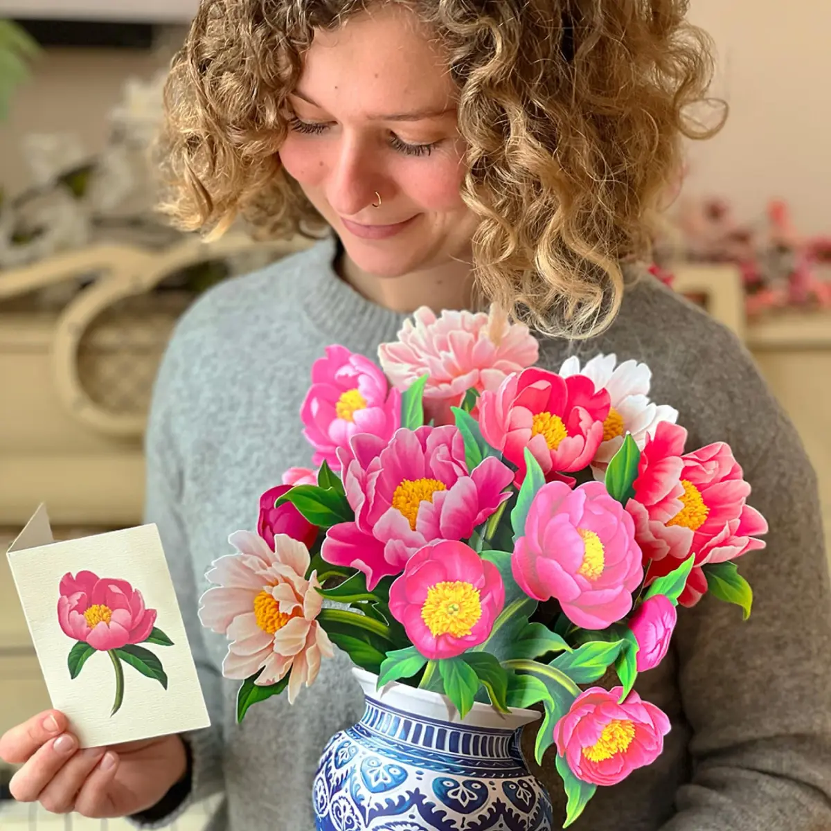 Freshcut Paper Peony Paradise 3D Pop Up Card 30.5cm (12 Inch) Tall | Birthday, Mother's Day, Thank You Gift - view 6
