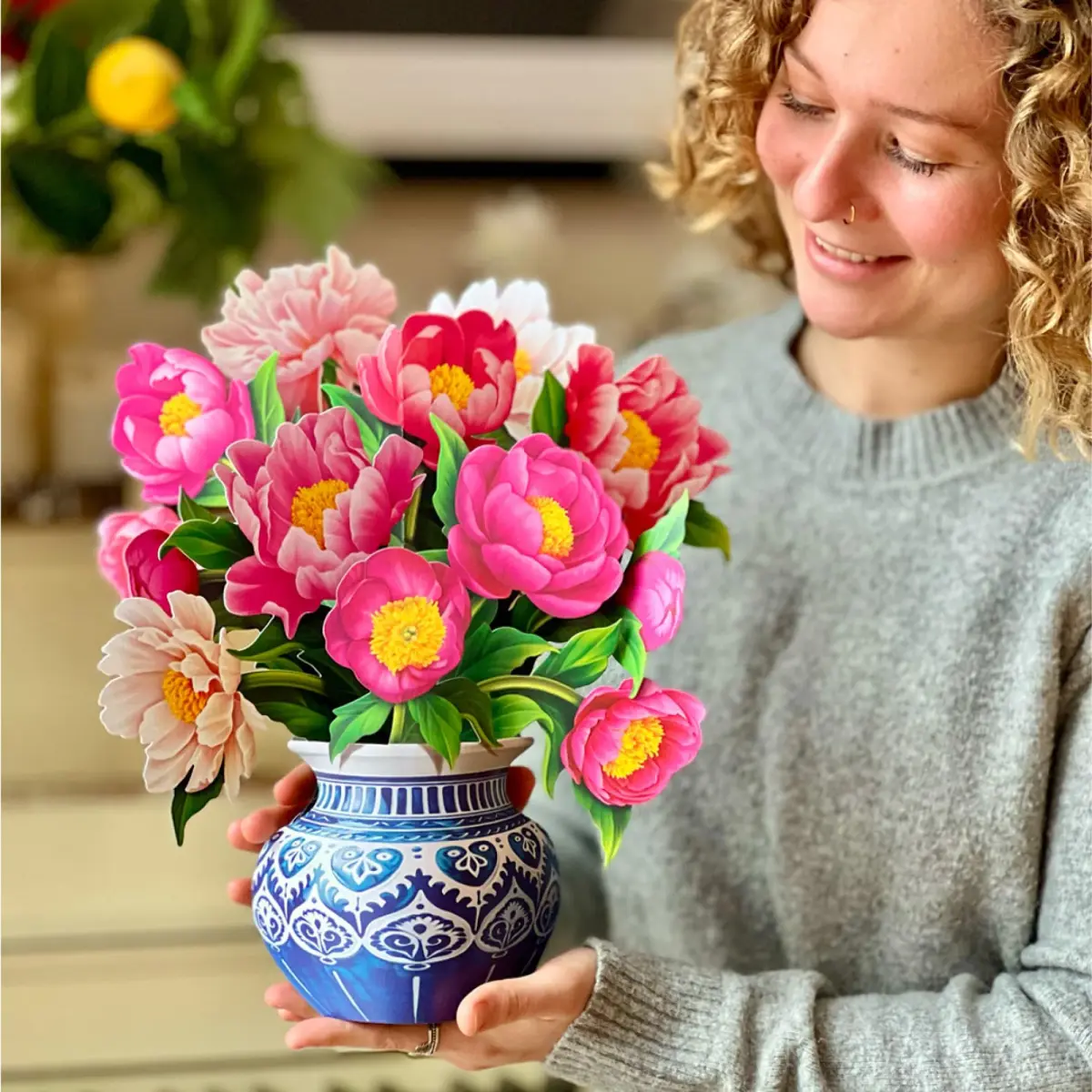 Freshcut Paper Peony Paradise 3D Pop Up Card 30.5cm (12 Inch) Tall | Birthday, Mother's Day, Thank You Gift - view 2
