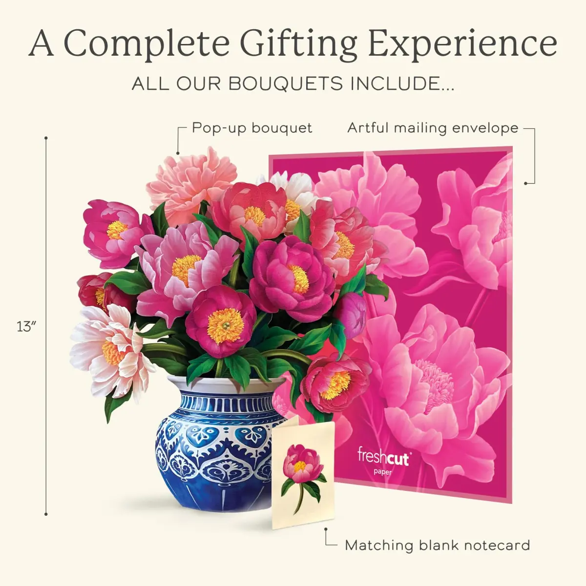 Freshcut Paper Peony Paradise 3D Pop Up Card 30.5cm (12 Inch) Tall | Birthday, Mother's Day, Thank You Gift - view 4