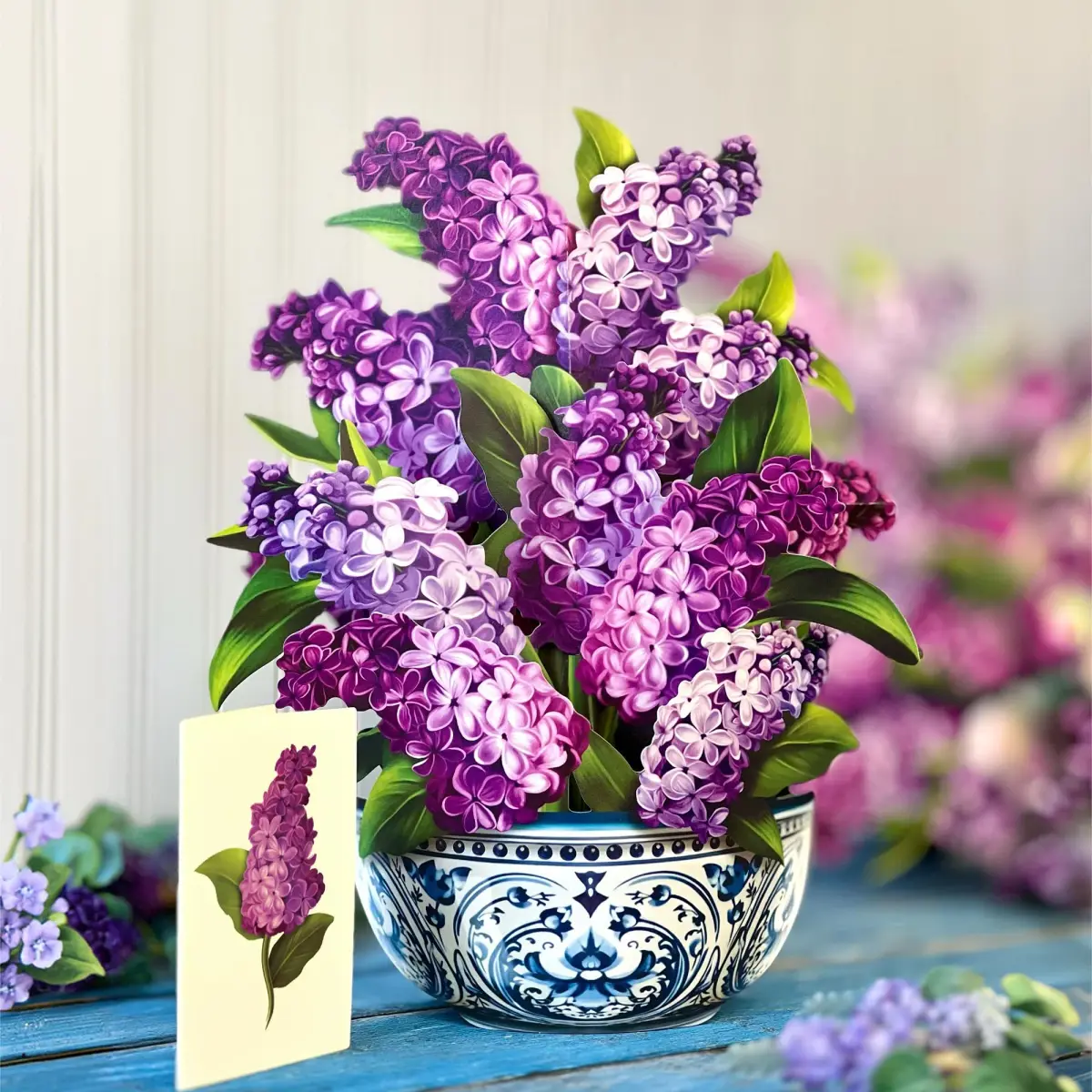 Freshcut Paper Garden Lilacs 3D Pop Up Card 14" x 10.5" | Blooming Art Bouquets - view 6