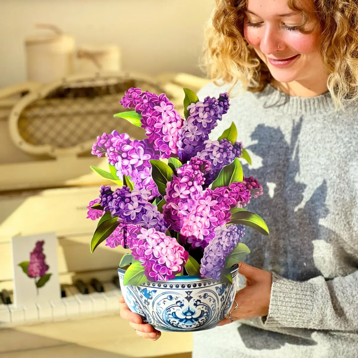 Freshcut Paper Garden Lilacs 3D Pop Up Card 14" x 10.5" | Blooming Art Bouquets - view 9