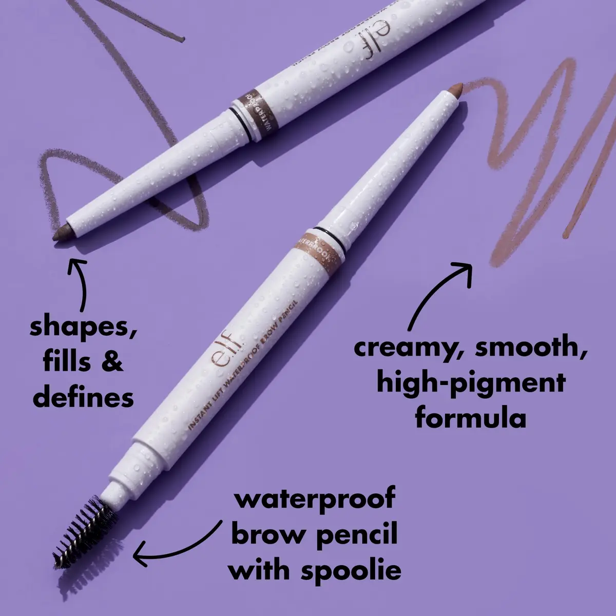 e.l.f. Instant Lift Waterproof Eyebrow Pencil, Deep Brown, 0.28g (0.01oz) | Smudge-Resistant Formula for Natural Brows - view 2