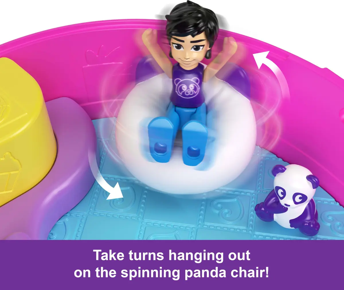 Polly Pocket Bubble Tea Panda Playset with 2 Micro Dolls & Accessories | Compact Animal Toy for Kids 4+ - view 5