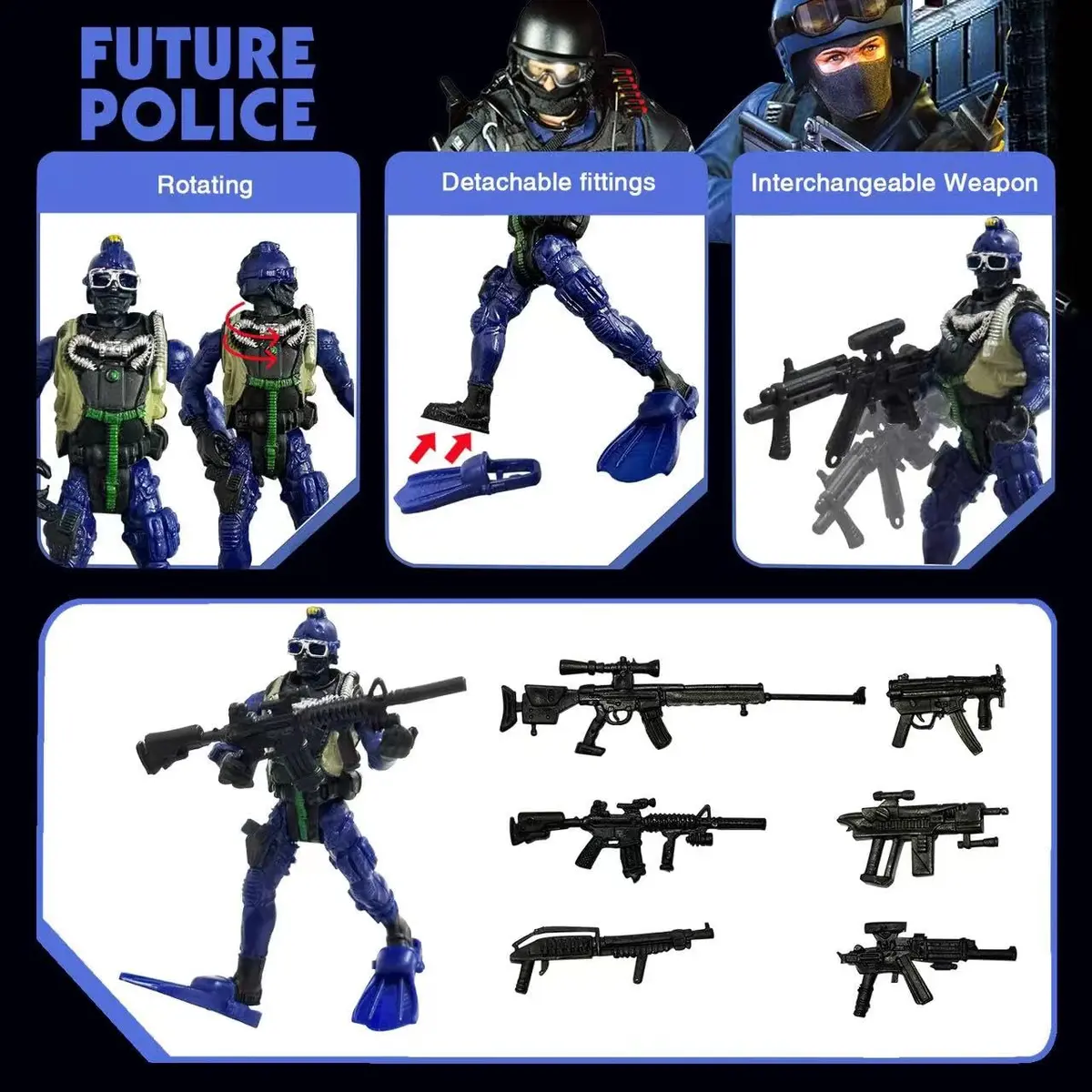 MQSTARSRISE Army Men Action Figures, Soldiers Toy for Boys Age 4-7 | Detachable, Realistic & Educational Playset - view 4