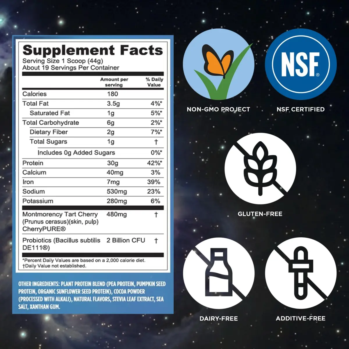 Vega Protein + Recovery Chocolate 816g (28.8 oz) | NSF Certified Plant-Based Protein - view 4