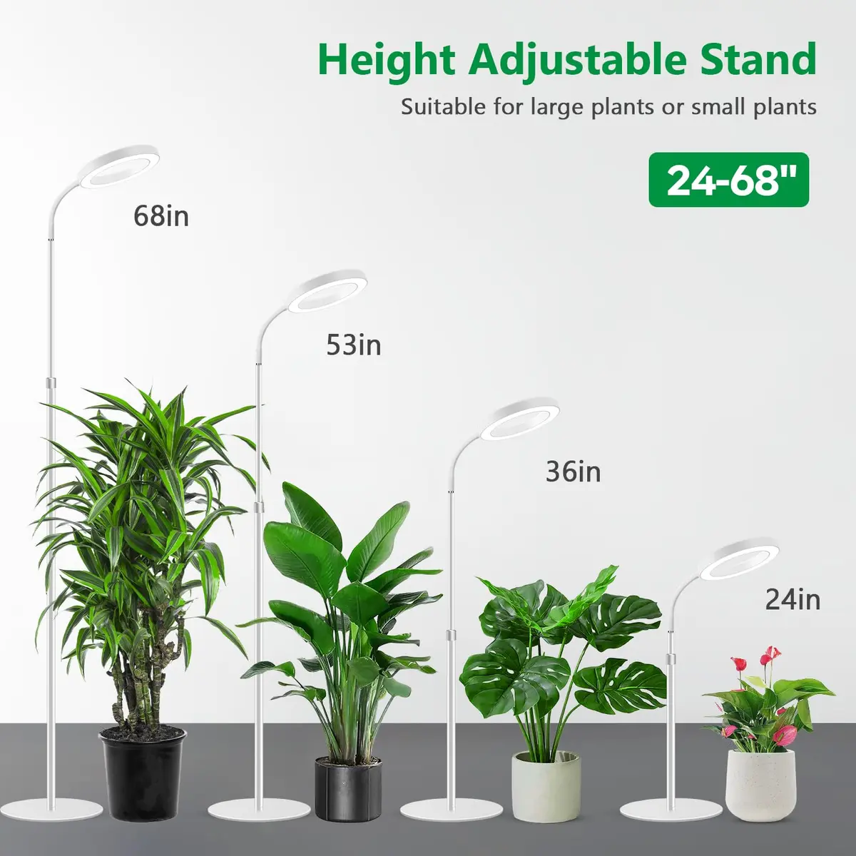 Aumtrly Full Spectrum LED Grow Light Stand 175cm (68") | 3 Lighting Modes, 5 Dimming Levels, 16-Hour Timer - view 5