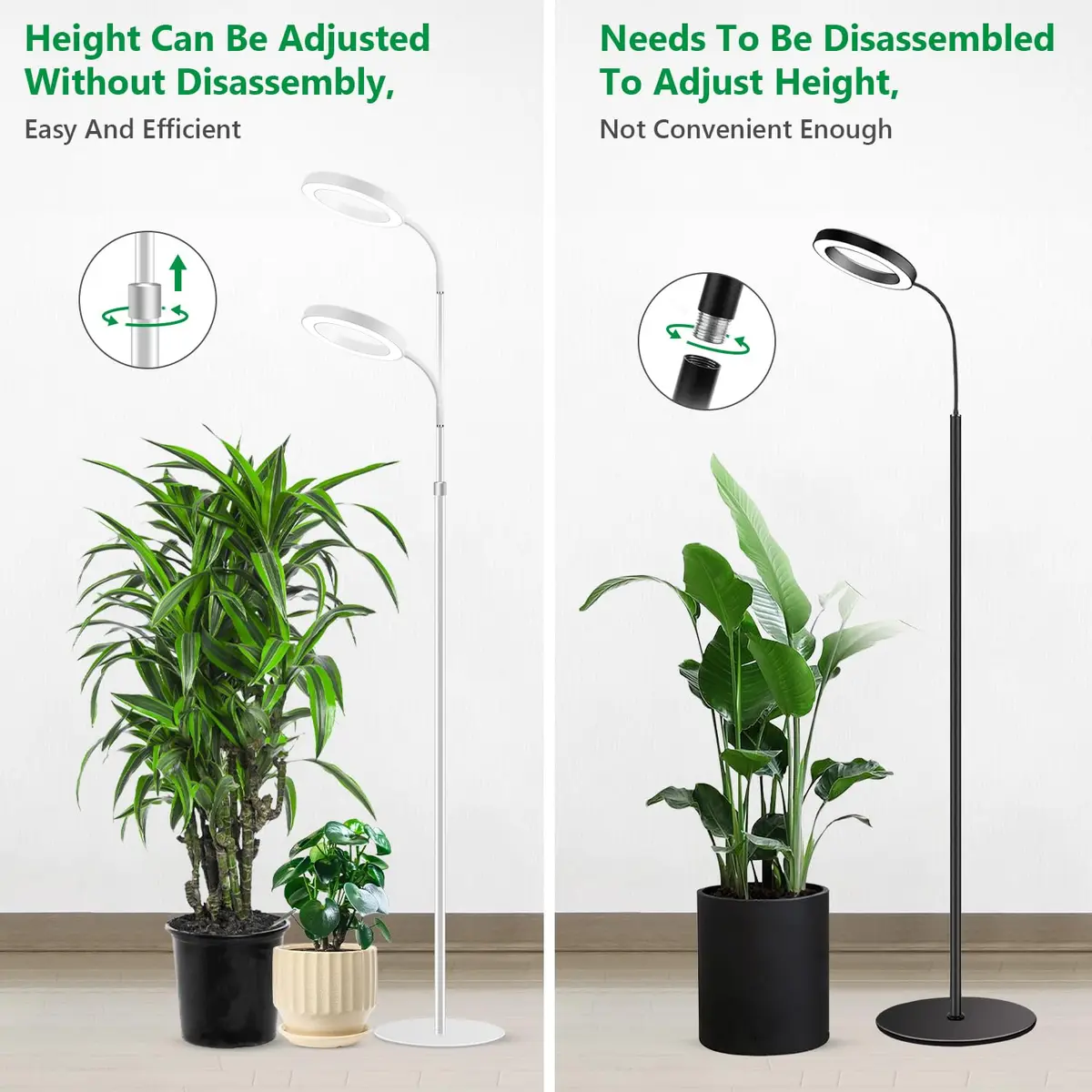 Aumtrly Full Spectrum LED Grow Light Stand 175cm (68") | 3 Lighting Modes, 5 Dimming Levels, 16-Hour Timer - view 7