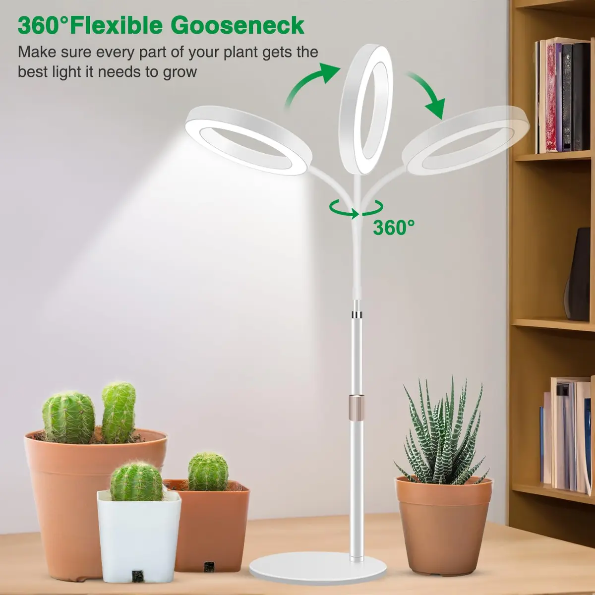 Aumtrly Full Spectrum LED Desk Grow Light with Metal Base, 20W | Adjustable Height & Gooseneck for Indoor Plants - view 7