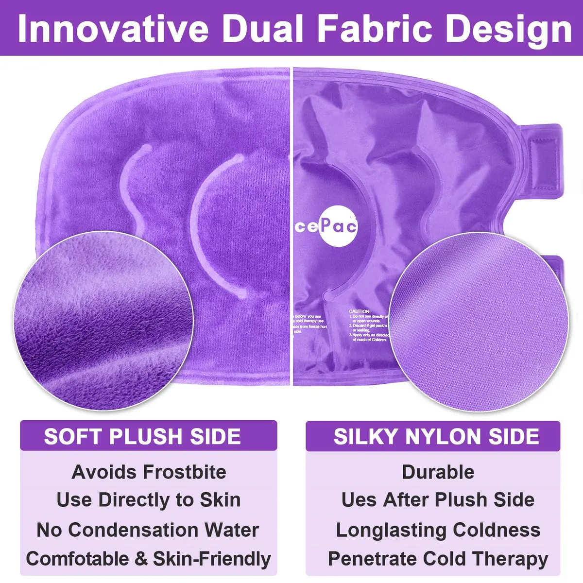 AiricePac Purple Gel Ice Pack for Knee Pain Relief 2 Count | Reusable Cold Compress Therapy for Injuries - view 3