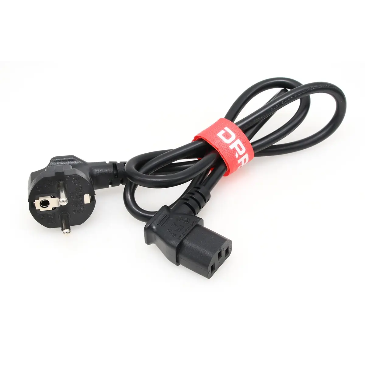 DRRI Power Cord 1.8m | European Schuko to IEC C13 | 250V 10A | Black - view 2