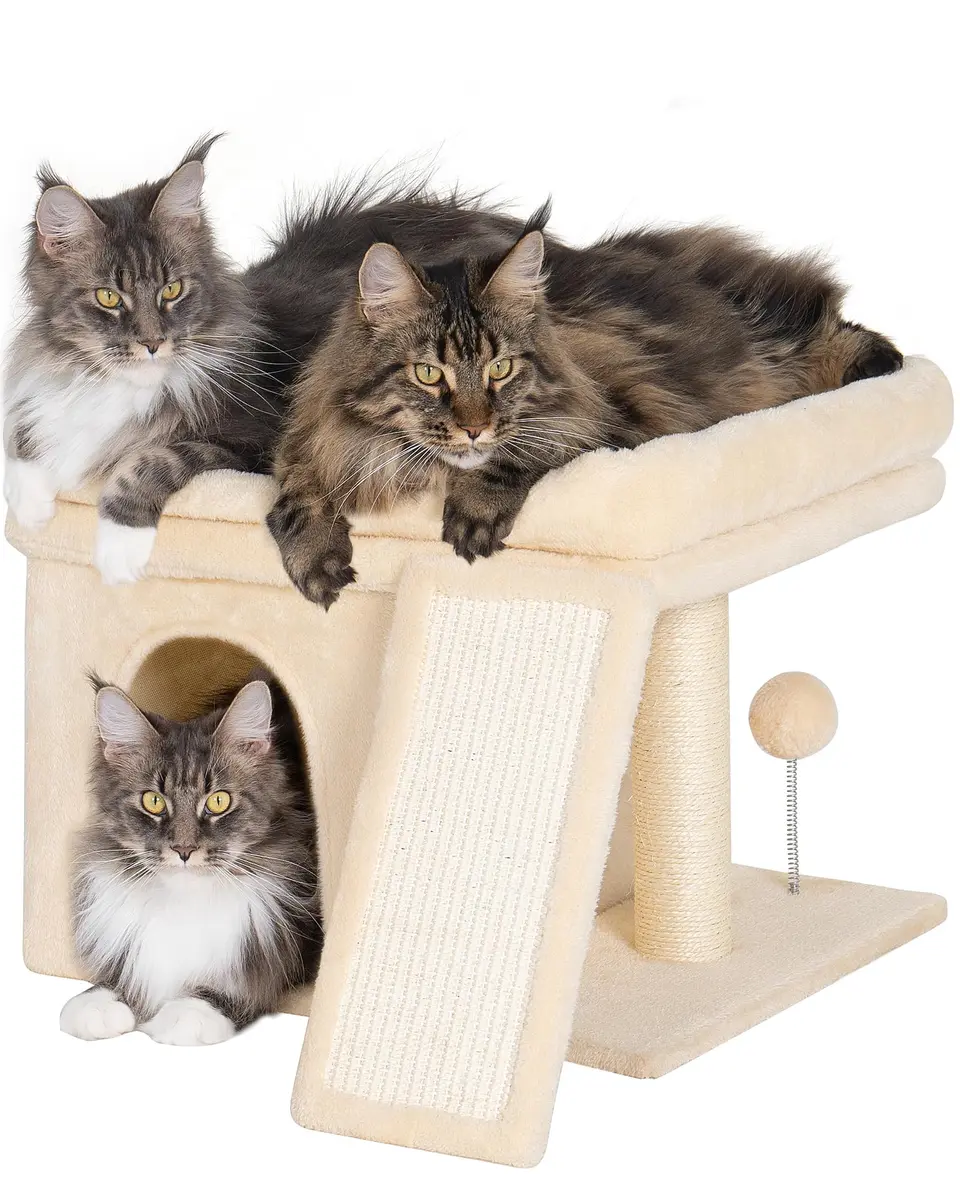 Aechonow Cat Tree Tower for Large Cats | Spacious Perch & Condo, Senior-Friendly, Sisal Scratching Surface - main product image