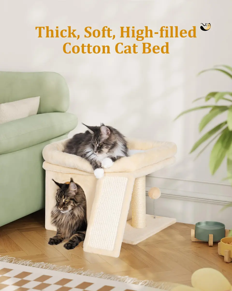 Aechonow Cat Tree Tower for Large Cats | Spacious Perch & Condo, Senior-Friendly, Sisal Scratching Surface - view 2