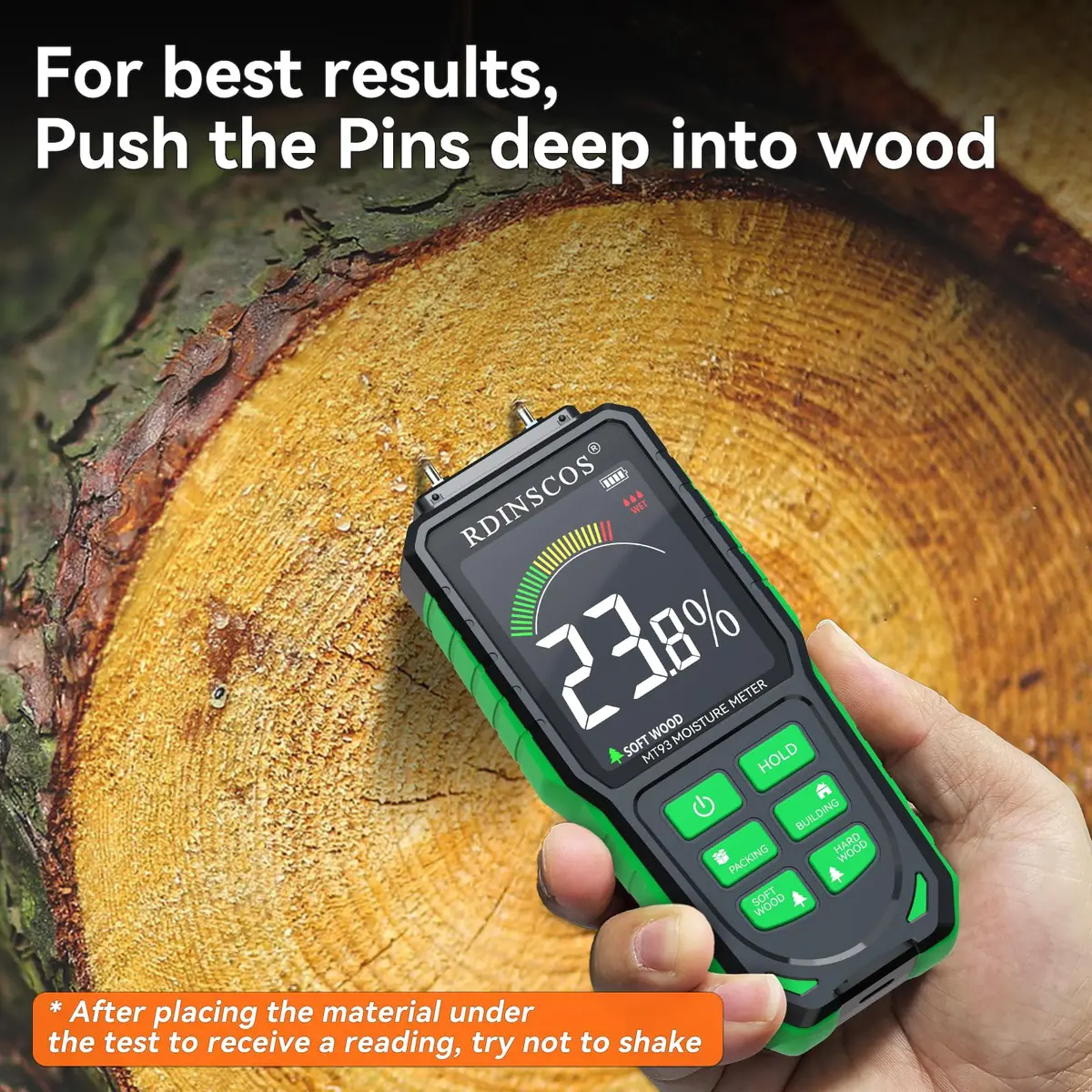 RDINSCOS MT93 Wood Moisture Meter Rechargeable Detector | Pin Type for Wood, Drywall, Firewood - view 5