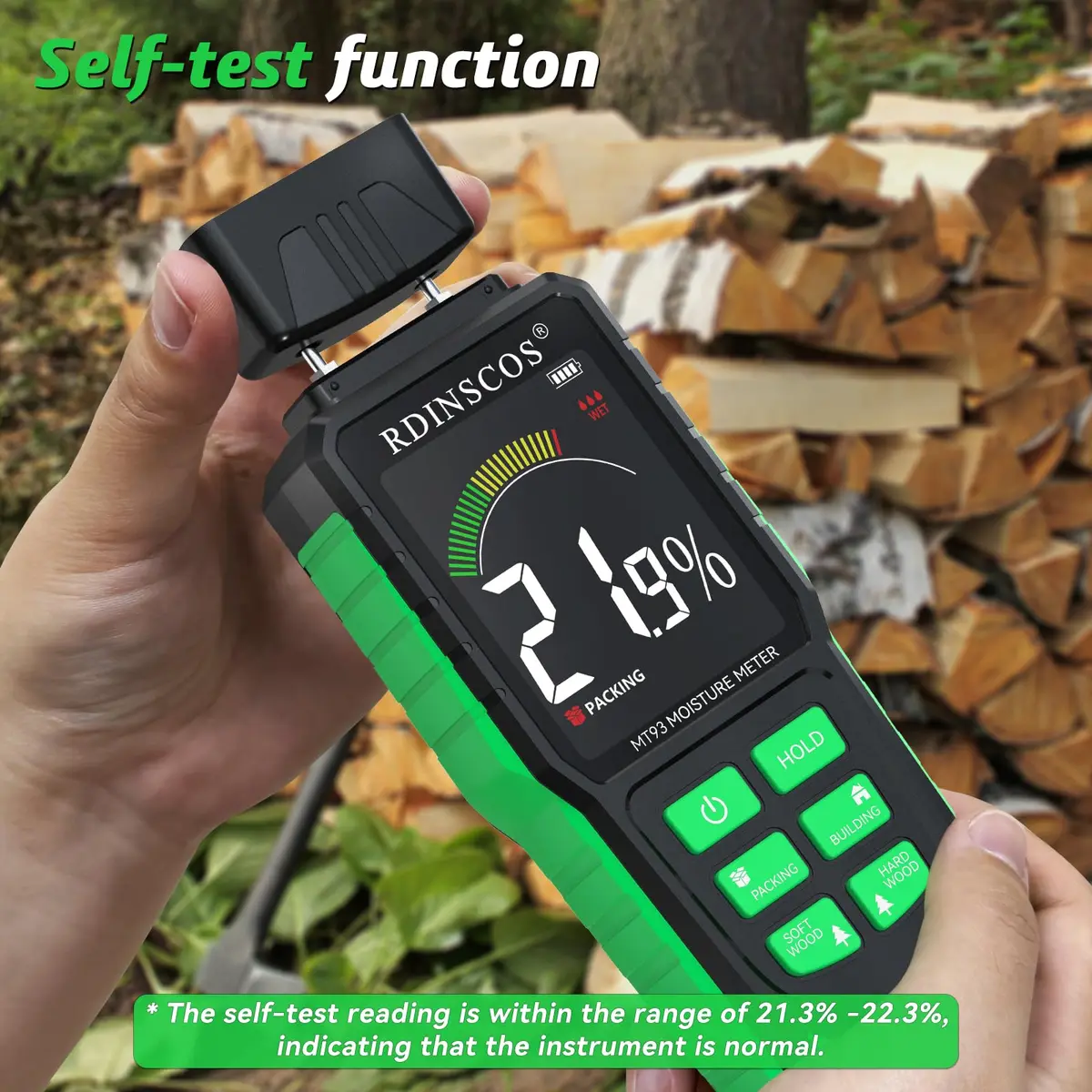 RDINSCOS MT93 Wood Moisture Meter Rechargeable Detector | Pin Type for Wood, Drywall, Firewood - view 6