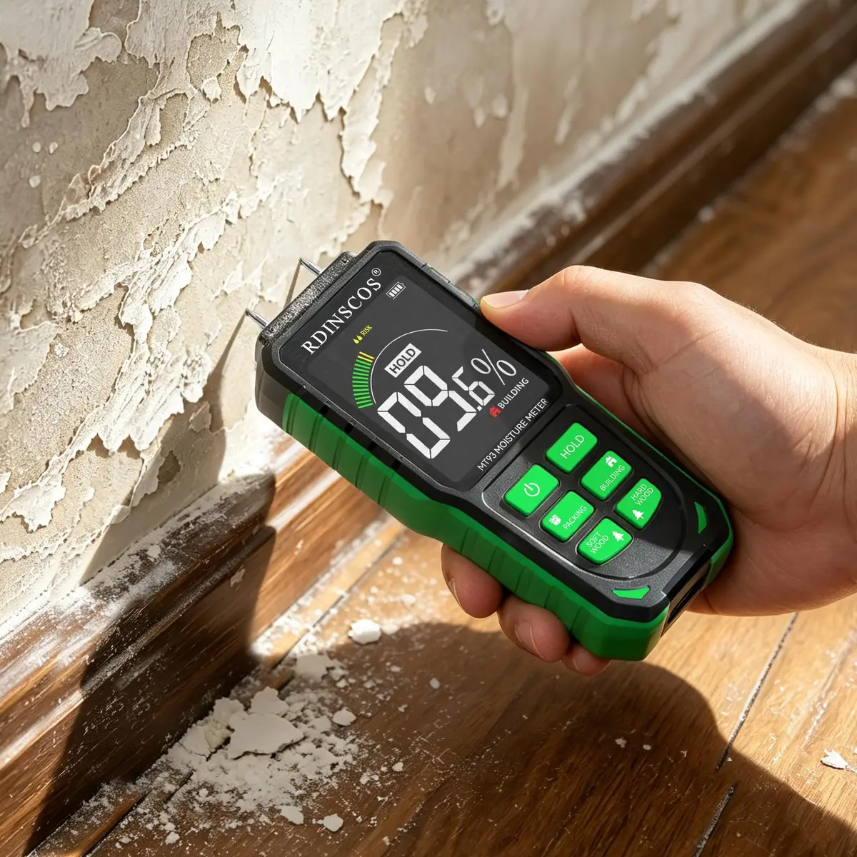 RDINSCOS MT93 Wood Moisture Meter Rechargeable Detector | Pin Type for Wood, Drywall, Firewood - view 3