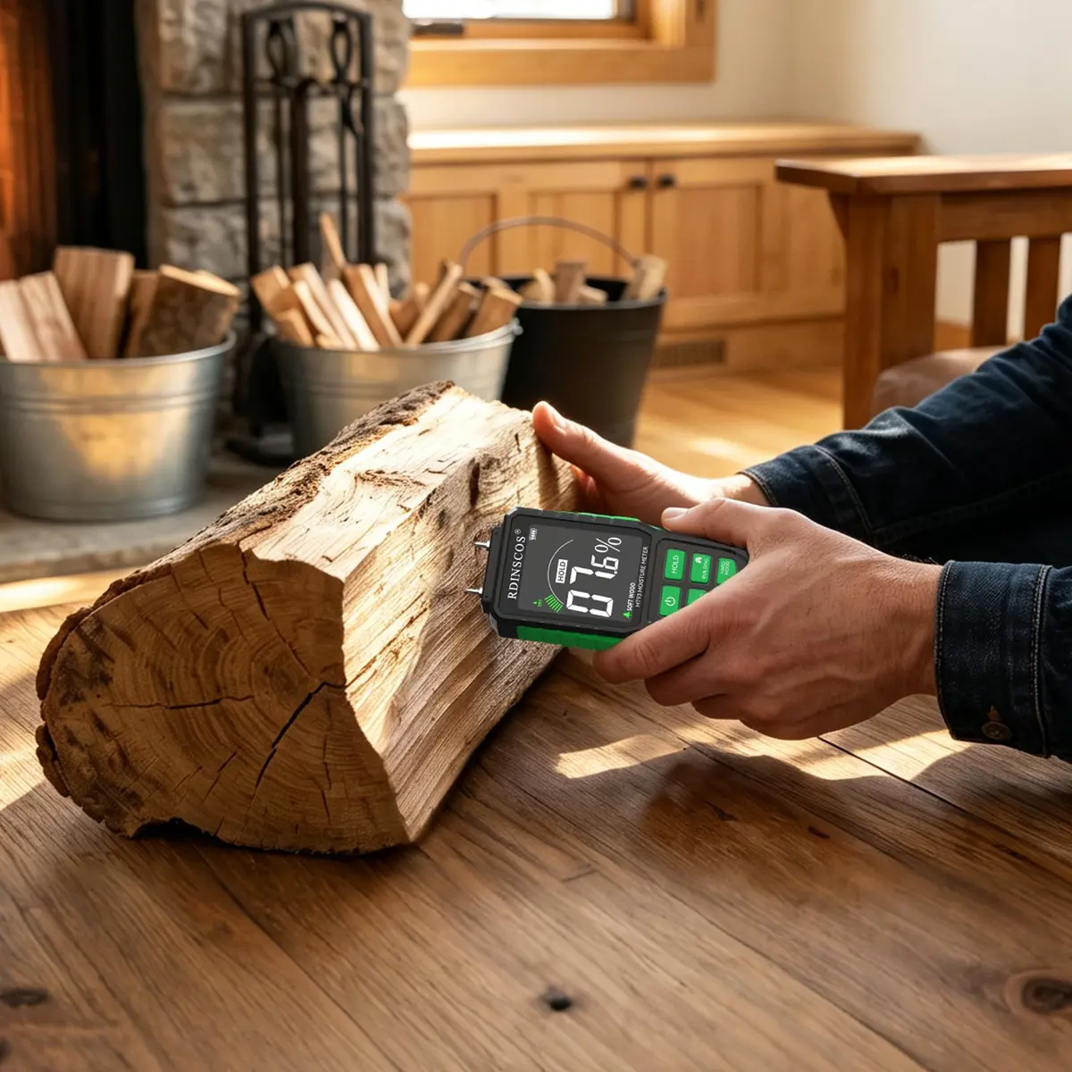 RDINSCOS MT93 Wood Moisture Meter Rechargeable Detector | Pin Type for Wood, Drywall, Firewood - view 4