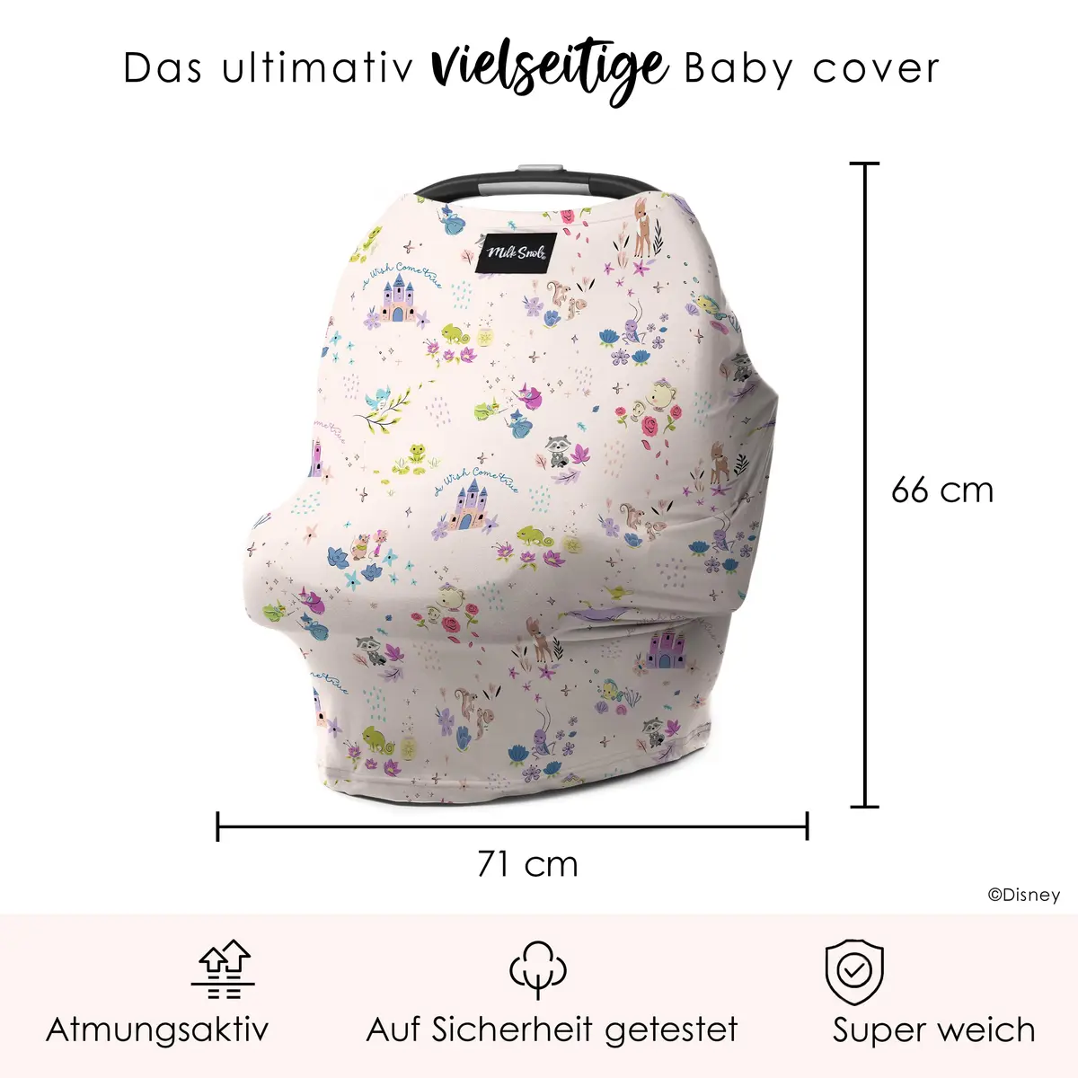 Milk Snob Original Disney 5-in-1 Baby Cover (A Wish Come True) - Multi Use Cover | Rayon Blend - view 7