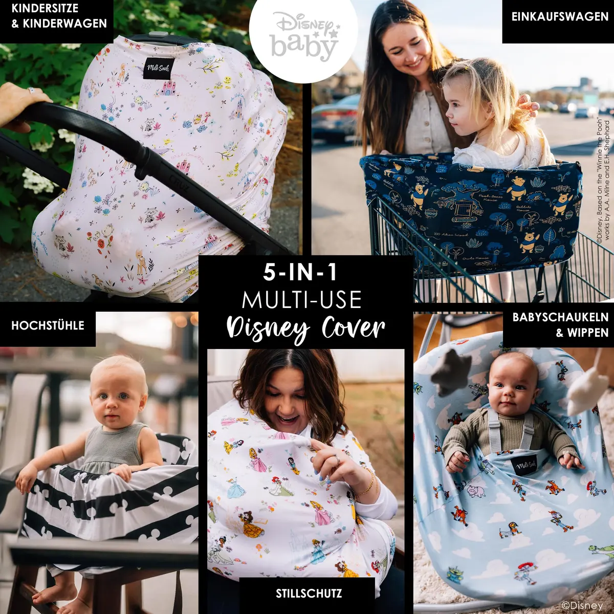 Milk Snob Original Disney 5-in-1 Baby Cover (A Wish Come True) - Multi Use Cover | Rayon Blend - view 2