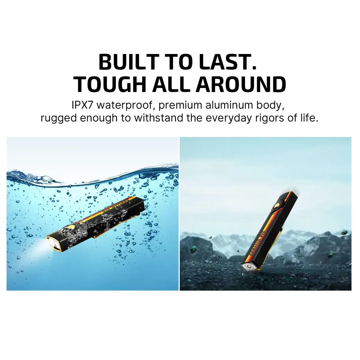OLIGHT Arkfeld Pro Rechargeable EDC Flat Flashlight, Racing Stripes CW | 1300 Lumens White, UV, Green Beam - view 7