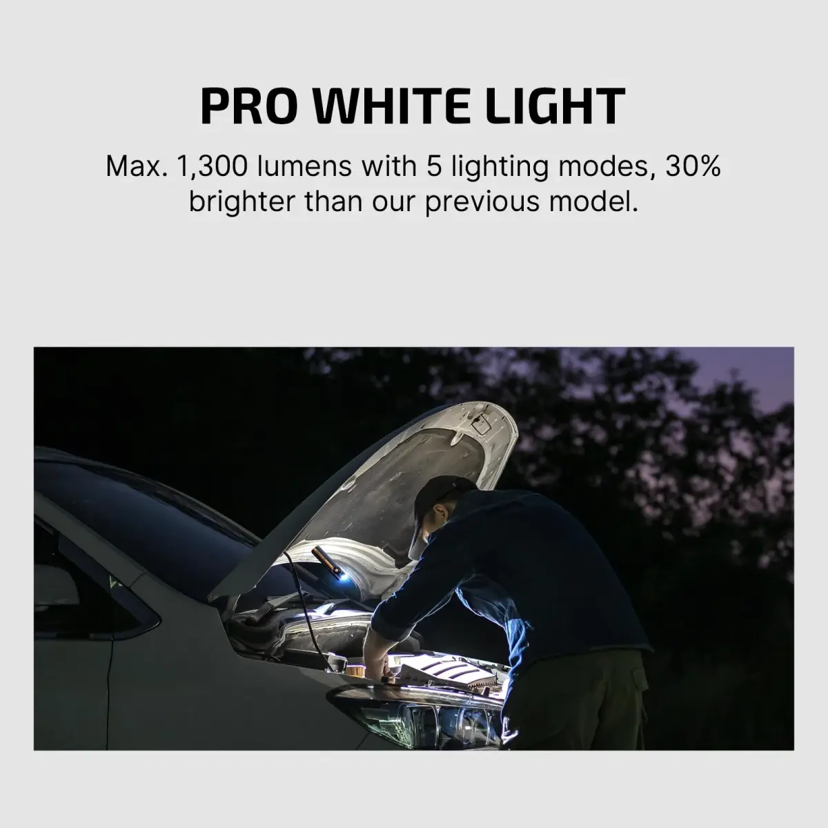 OLIGHT Arkfeld Pro Rechargeable EDC Flat Flashlight, Racing Stripes CW | 1300 Lumens White, UV, Green Beam - view 2