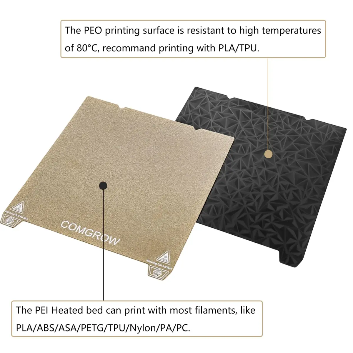 Comgrow Double Sided PEO PEI Spring Steel Sheet 235x235mm | For Ender 3 V3 SE/K1/KE Printers - view 8