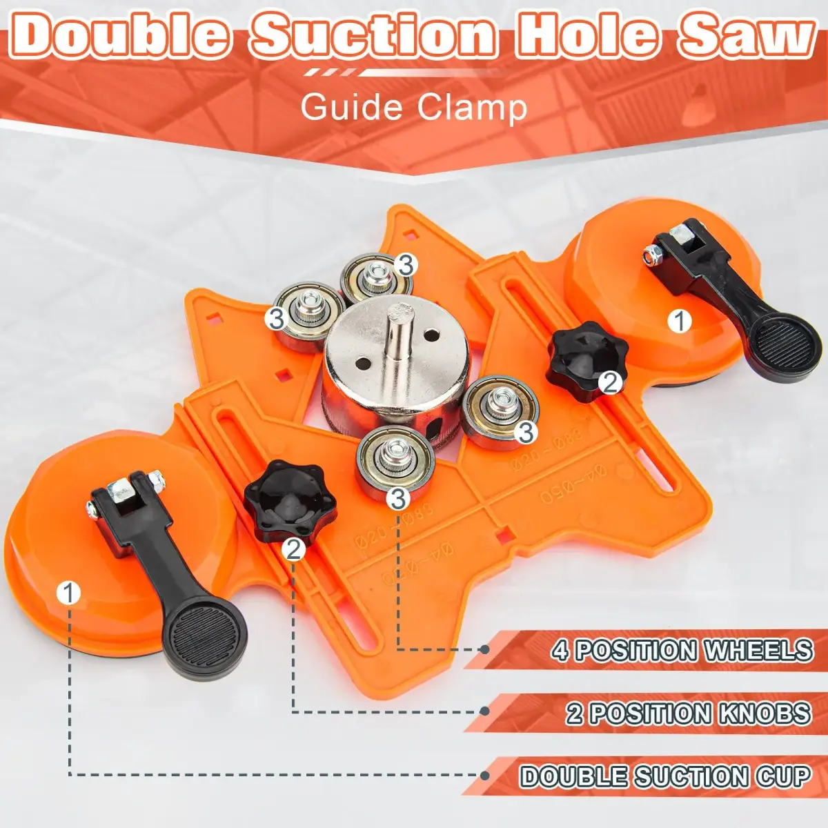 S<bos>derm Orange Diamond Hole Saw Kit for Glass, Tile, Stone & Granite (10 Pcs, 3mm-30mm) - view 3