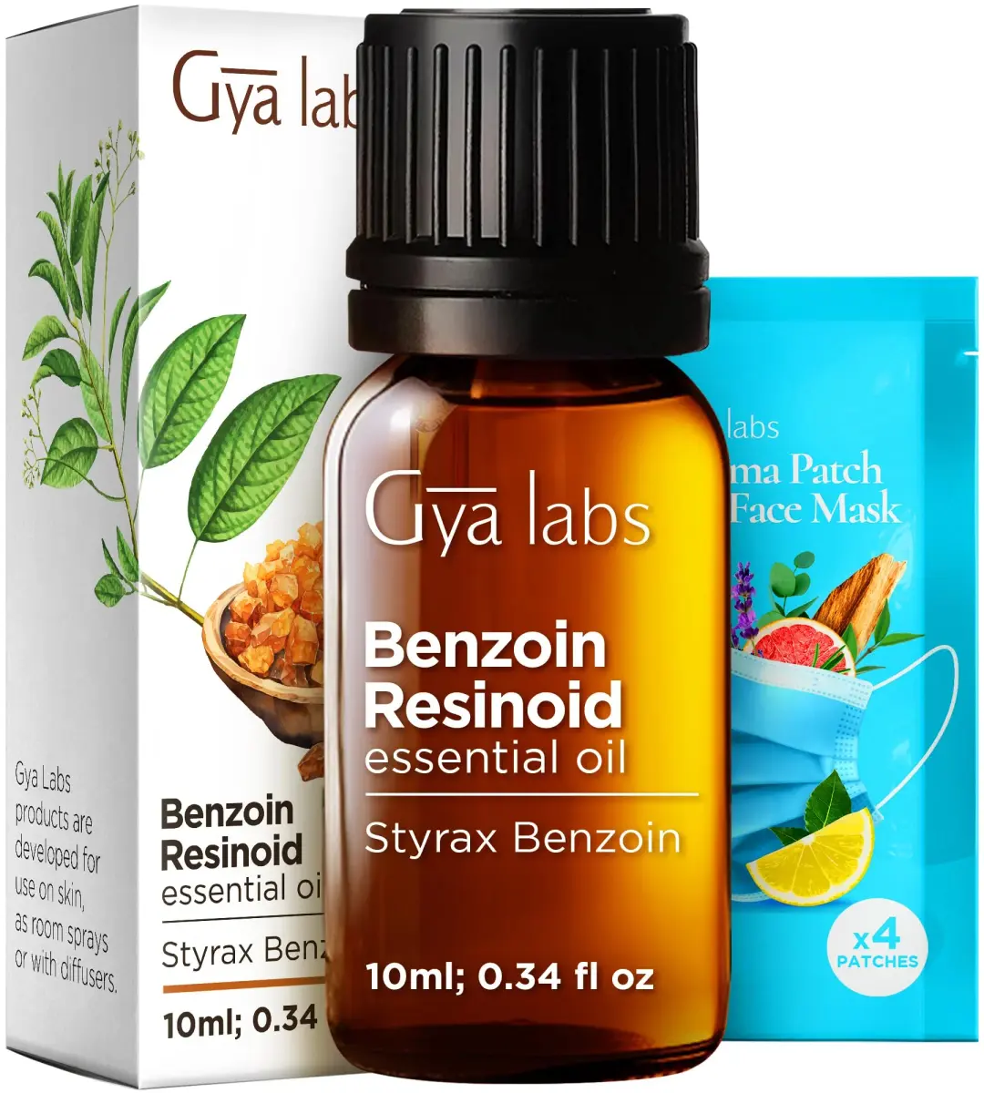 Gya Labs Benzoin Resinoid Essential Oil for Hair, Skin & Candle Making Scent (0.34 Fl Oz / 10 ml) | Sweet Vanilla Aroma for Diffusers - main product image