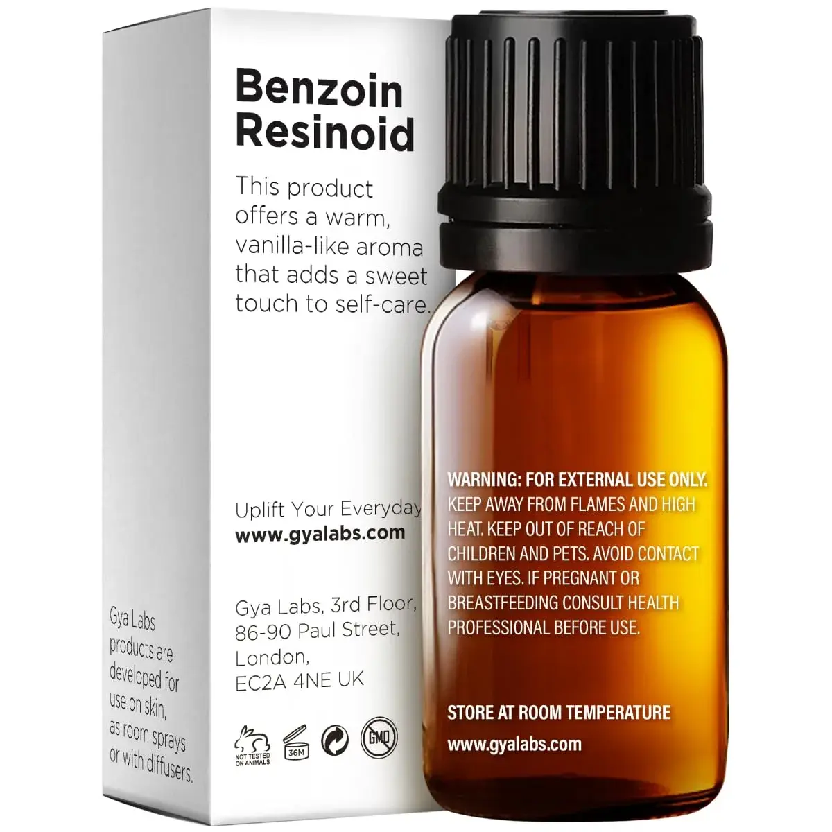 Gya Labs Benzoin Resinoid Essential Oil for Hair, Skin & Candle Making Scent (0.34 Fl Oz / 10 ml) | Sweet Vanilla Aroma for Diffusers - view 2