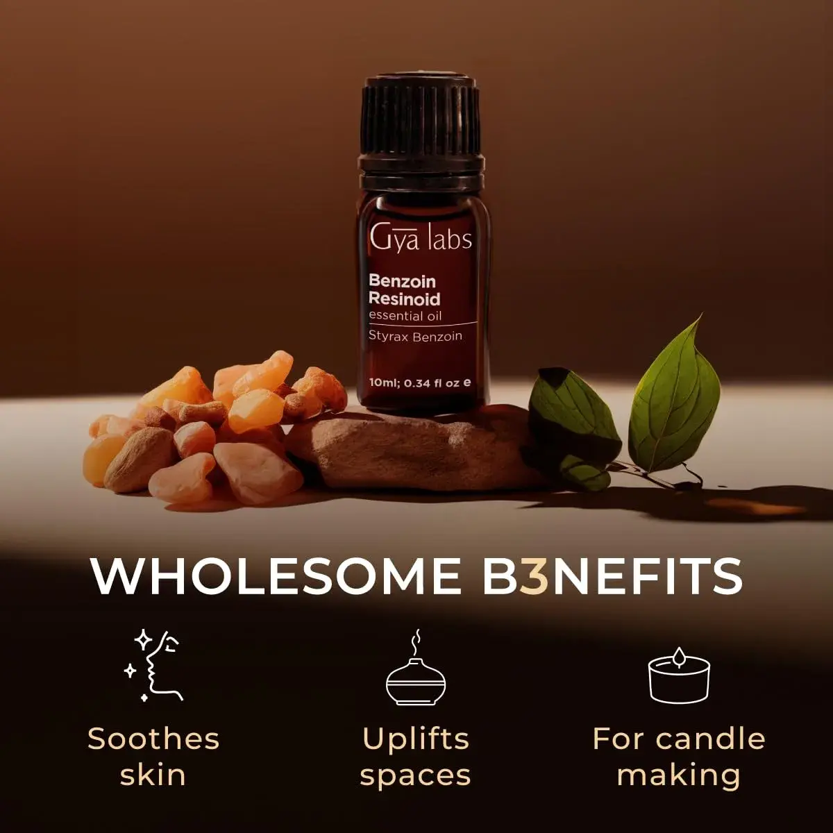 Gya Labs Benzoin Resinoid Essential Oil for Hair, Skin & Candle Making Scent (0.34 Fl Oz / 10 ml) | Sweet Vanilla Aroma for Diffusers - view 5
