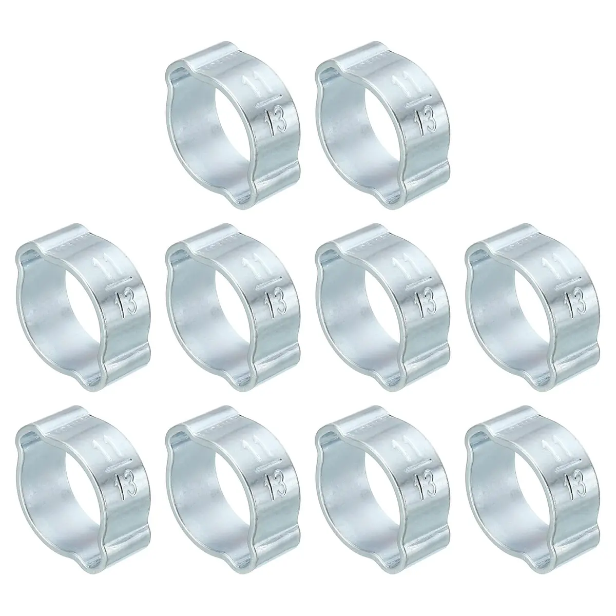 PATIKIL 30 Pack 11-13mm Double Ear Hose Clamp | Galvanized Steel, Corrosion-Resistant, 360° Pressure Distribution - main product image