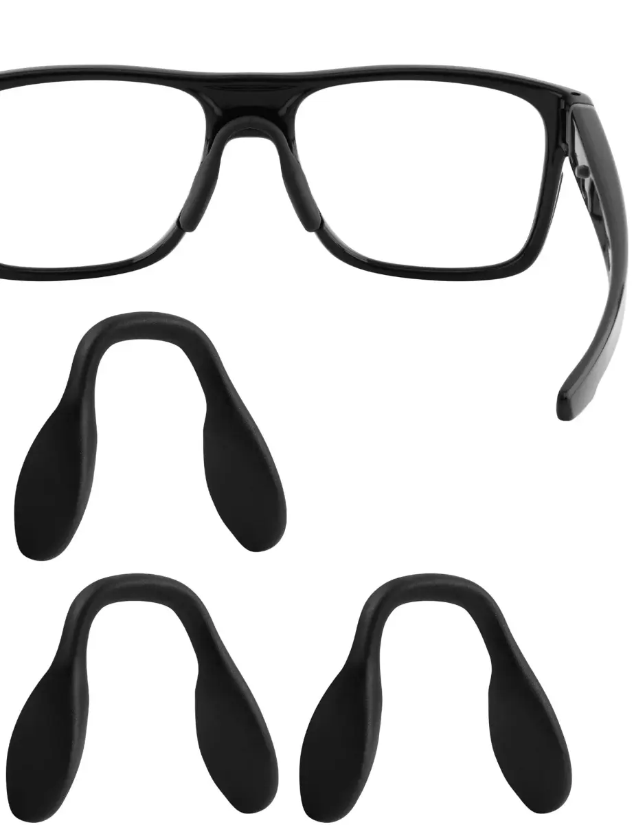 HILEEN Replacement Nose Pads for Oakley Sunglasses 3 Pieces Black | Push-in Mount Silicone - main product image