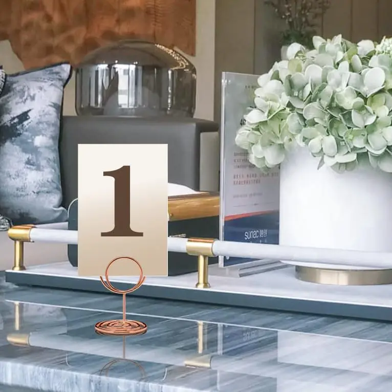 Jofefe Rose Gold Mini Place Card Holders, 5cm (1.97in) Height, 20-Pack | Stable Base for Weddings & Parties - view 7