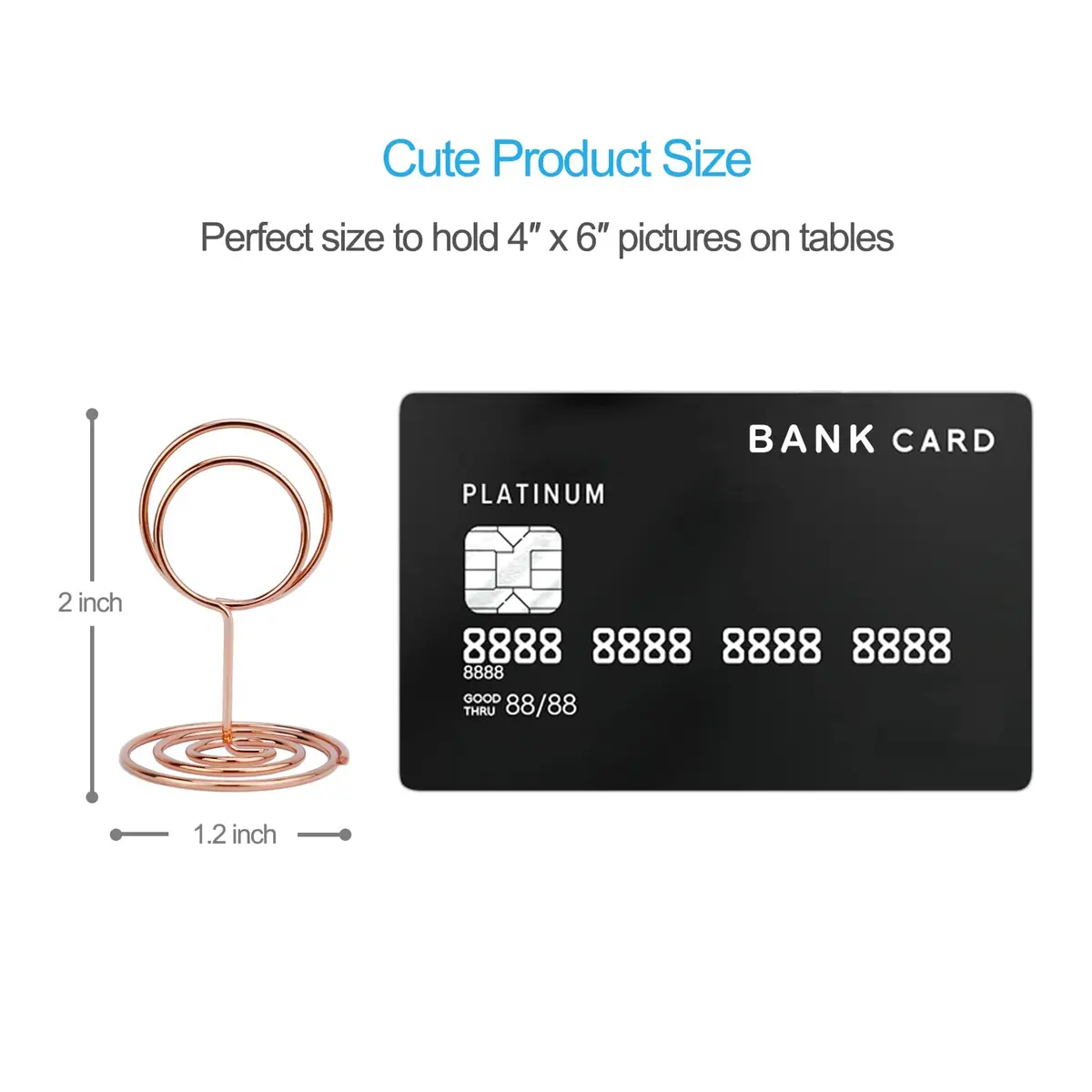 Jofefe Rose Gold Mini Place Card Holders, 5cm (1.97in) Height, 20-Pack | Stable Base for Weddings & Parties - view 3