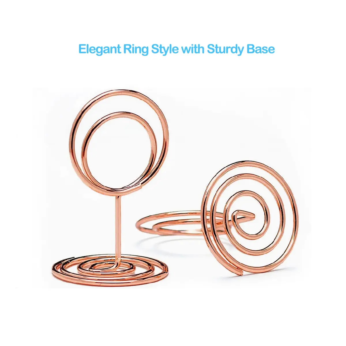 Jofefe Rose Gold Mini Place Card Holders, 5cm (1.97in) Height, 20-Pack | Stable Base for Weddings & Parties - view 4