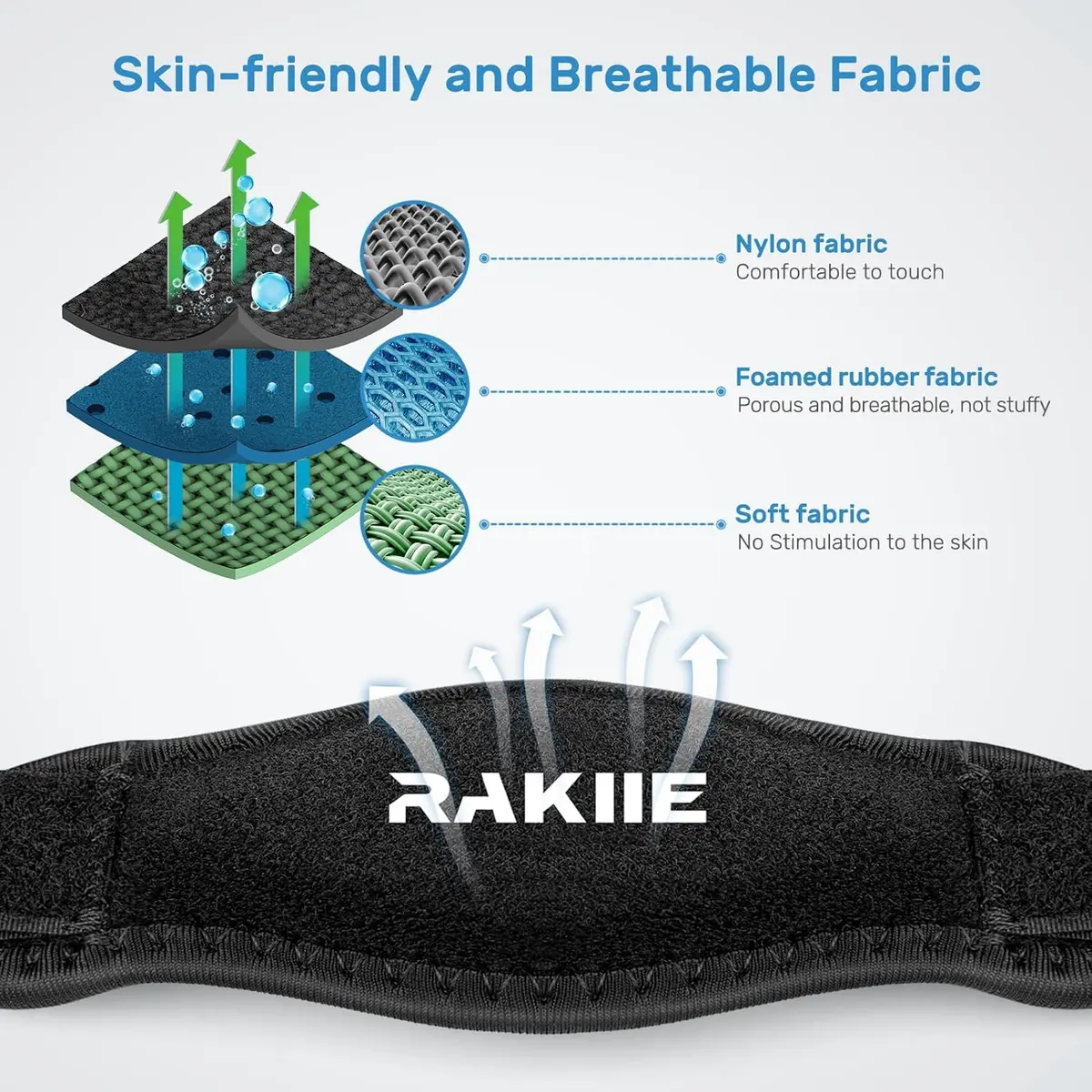 Rakiie Orthopedic Brace for Elbow Support | Adjustable Strap, Navy Blue (One Size) - view 3