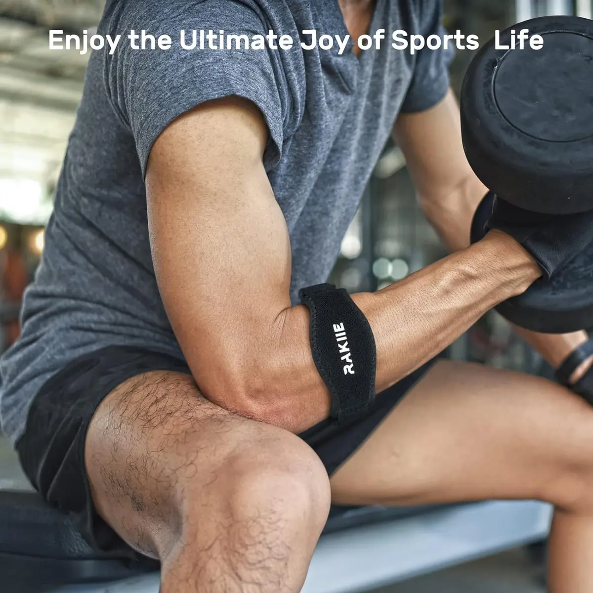 Rakiie Orthopedic Brace for Elbow Support | Adjustable Strap, Navy Blue (One Size) - view 4
