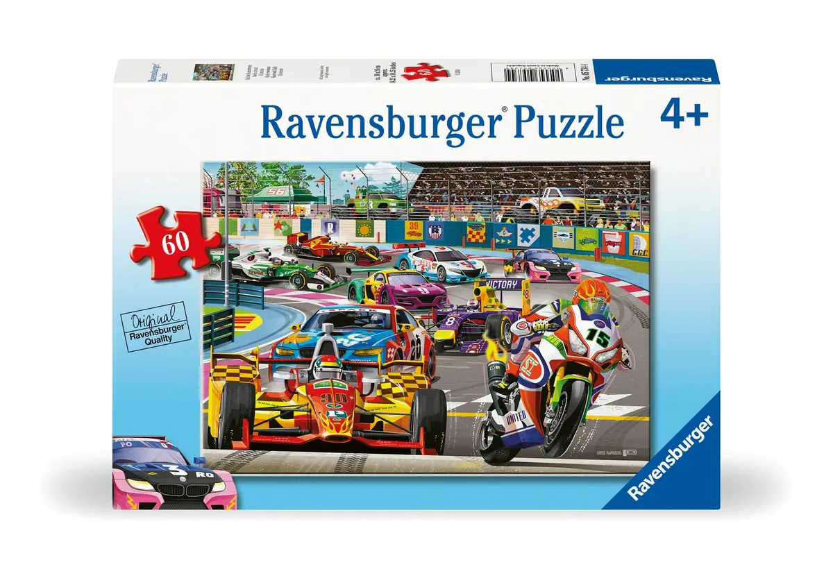 Ravensburger Racetrack Rally 60 Piece Jigsaw Puzzle for Kids | Unique Racing Theme, Ages 4+ - view 2