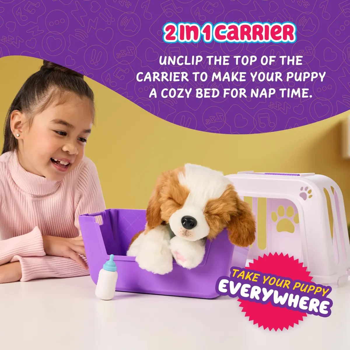 Little Live Pets Patches The Beagle Interactive Plush Dog Toy | Realistic Sounds & 2-in-1 Bed for Kids Ages 5+ - view 5